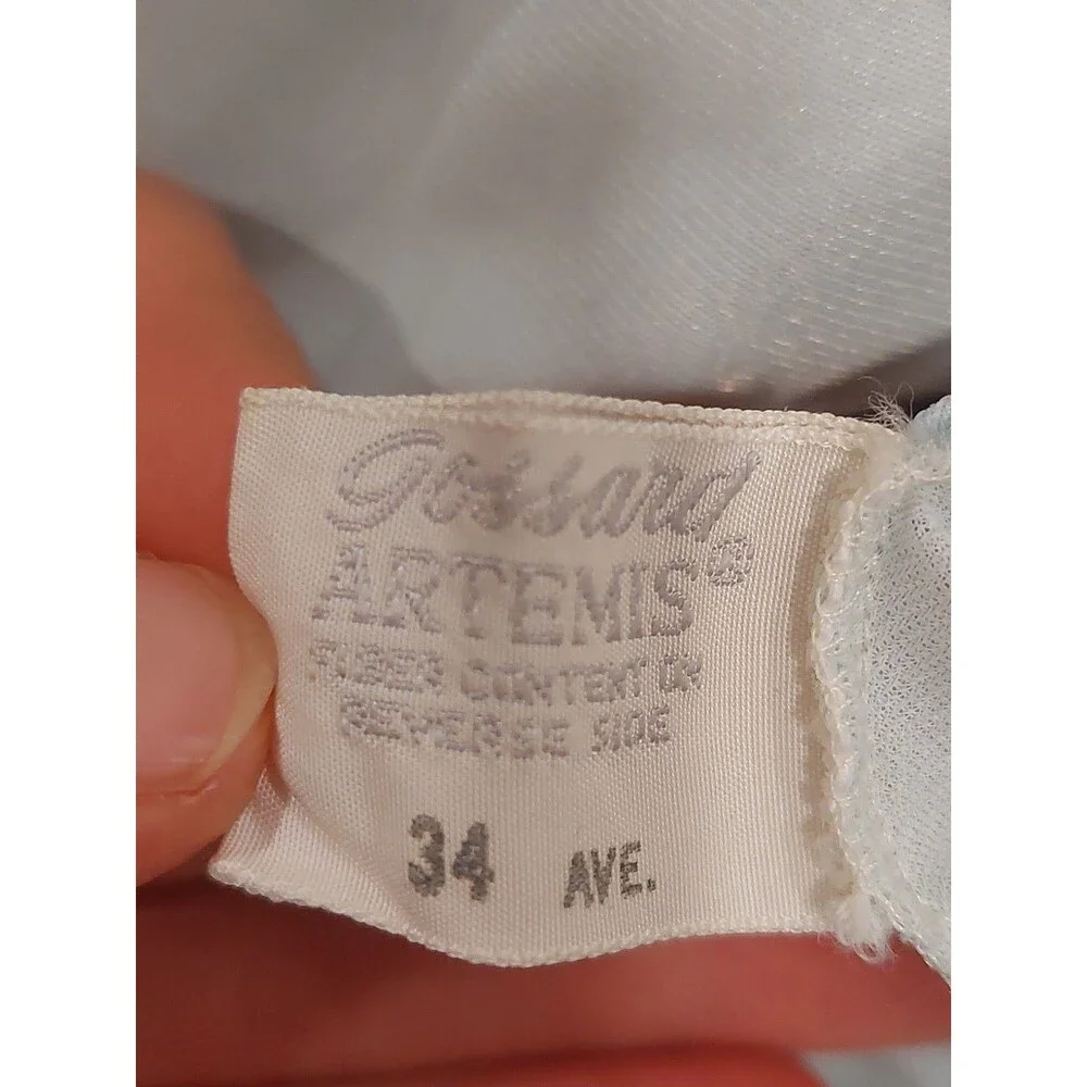 Vintage Gossard-Artemis Ice Blue Full Slip Lace Bust And Trim Size 34 Style 8047
